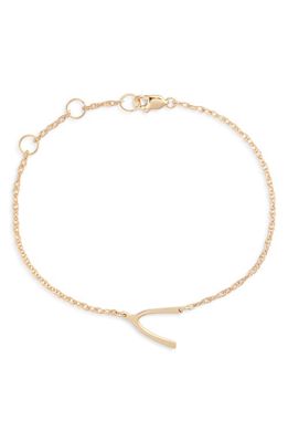 Jennifer Zeuner Lily Wishbone Charm Bracelet in Gold Vermeil