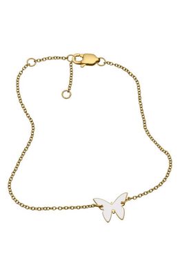 Jennifer Zeuner Mariah Enamel Butterfly Bracelet in Gold Vermeil /White Enamel