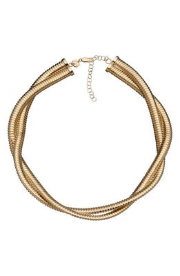 Jennifer Zeuner Maude Double Chain Choker Necklace in Gold Vermeil