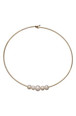 Jennifer Zeuner Noelle Imitation Pearl Choker Necklace in 14K Yellow Gold Plated Silver 