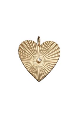 Jennifer Zeuner Sheldon Heart Charm in 14K Yellow Gold Plated Silver