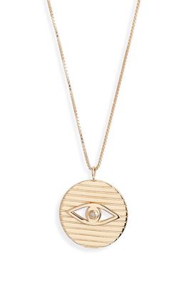 Jennifer Zeuner Stassi Diamond Evil Eye Pendant Necklace in Yellow Gold