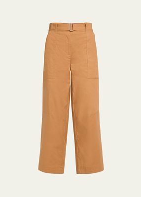 Jenny Belted Relaxed Straight Crop Pants