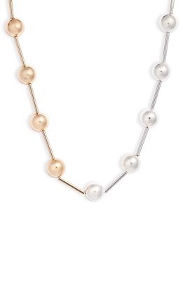 Jenny Bird Celeste Faux Pearl & Bead Station Necklace in Two-Tone
