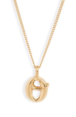 Jenny Bird Customized Monogram Pendant Necklace in High Polish Gold - O