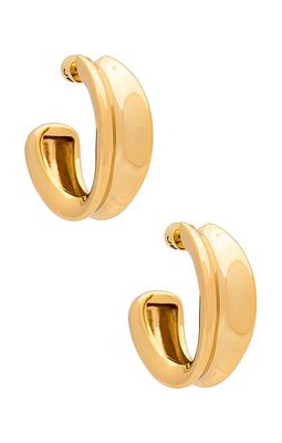 Jenny Bird Doune Hoop Earring in Metallic Gold.