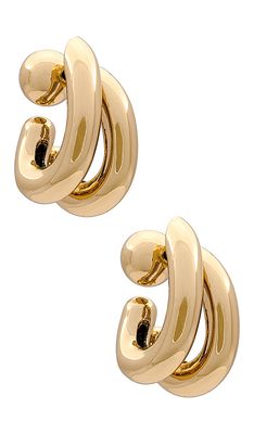 Jenny Bird Florence Earrings in Metallic Gold.