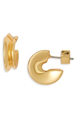 Jenny Bird Hidden Heart Small Huggie Hoop Earrings in High Polish Gold 