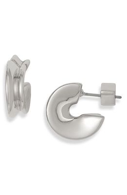 Jenny Bird Hidden Heart Small Huggie Hoop Earrings in High Polish Silver 