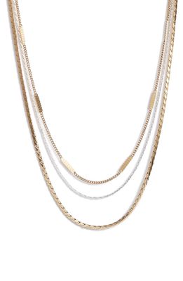 Jenny Bird Lido Triple Strand Chain Necklace in Two-Tone