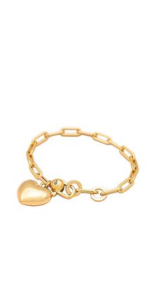 Jenny Bird Puffy Heart Bracelet in Metallic Gold.