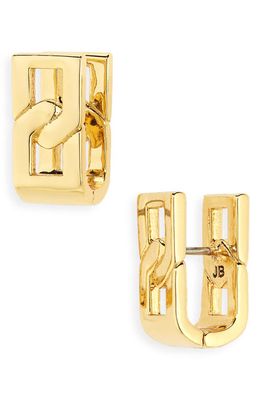 Jenny Bird Simone Curb Link Huggie Hoop Earrings in High Polish Gold Tone