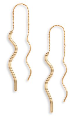Jenny Bird Squiggle Threader Earrings in High Polish Gold