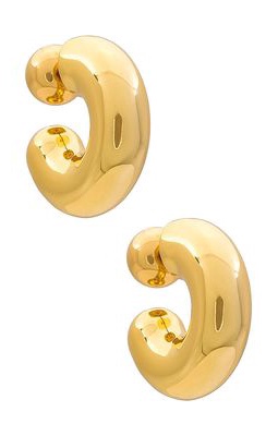 Jenny Bird Tome Large Hoops in Metallic Gold.