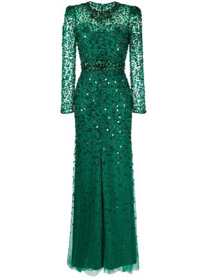 Jenny Packham Aura sequin-embellished gown - Green