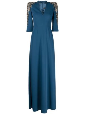Jenny Packham Babe bead-embellished maxi dress - Blue