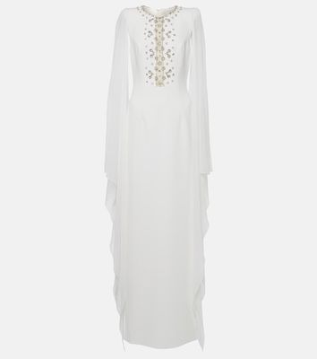 Jenny Packham Bridal Saga embellished caped crêpe gown