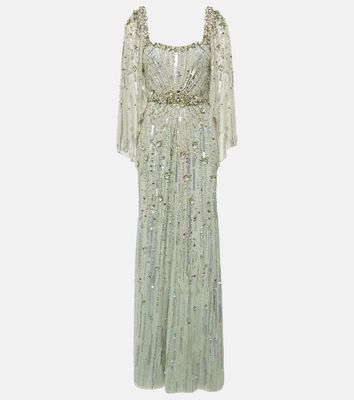 Jenny Packham Bright Star embellished caped gown