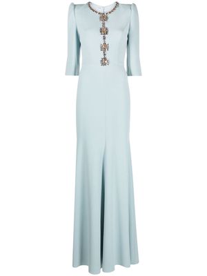 Jenny Packham Capote crystal-embellished dress - Blue