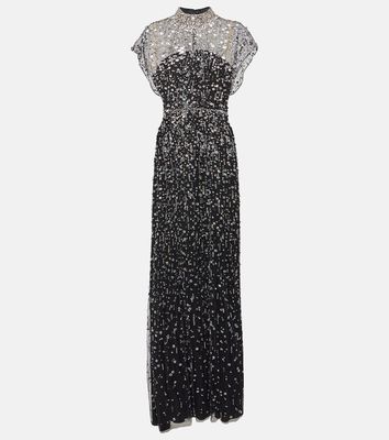 Jenny Packham Crystal Drop embellished caped gown