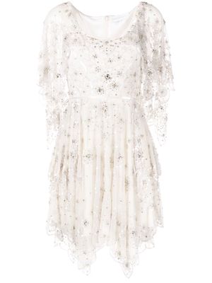 Jenny Packham crystal-embellished tulle dress - White