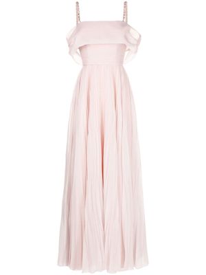 Jenny Packham crystal-strap off-shoulder gown - Pink
