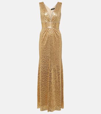 Jenny Packham Cygnet sequined ruched gown