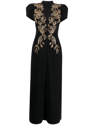 Jenny Packham Dreamland embellished crepe gown - Black