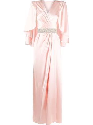 Jenny Packham floor-length cape gown - Pink
