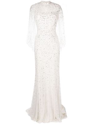 Jenny Packham Hedda sequin-embellished tulle gown - White