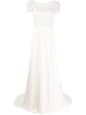 Jenny Packham Hedvig puff-sleeve bridal gown - White
