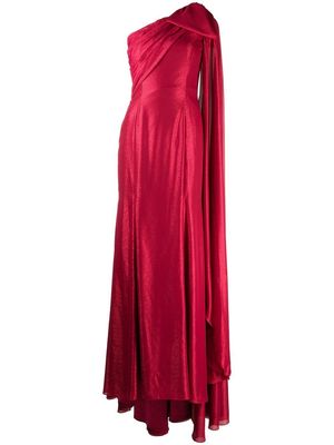 Jenny Packham Imogen one-shoulder draped gown - Red