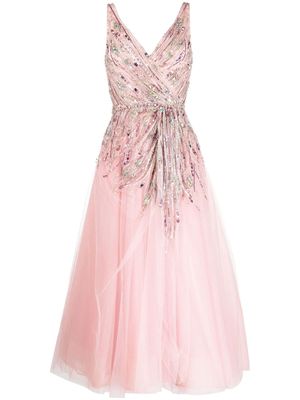 Jenny Packham Jane crystal-embellished midi dress - Pink