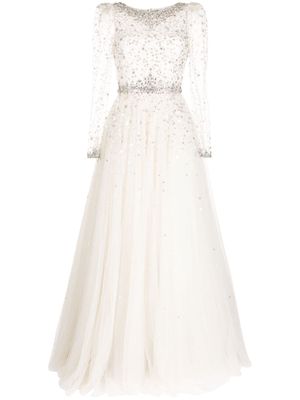 Jenny Packham Kuda crystal-embellished gown - White