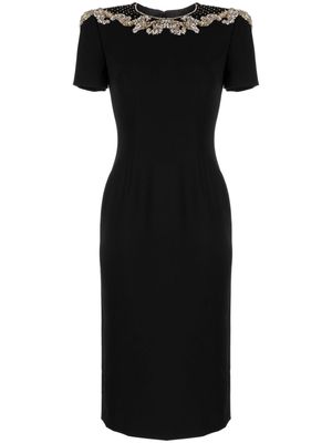 Jenny Packham Lana crystal-embellished midi dress - Black