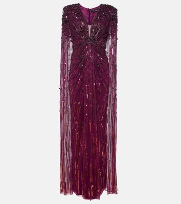 Jenny Packham Lotus Lady caped embellished gown