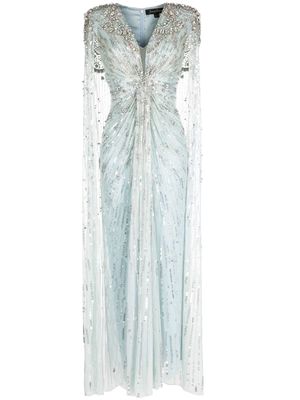 Jenny Packham Lotus Lady sequin-embellished gown - Blue