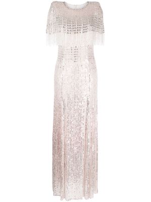 Jenny Packham Lyla crystal-embellished dress - Silver