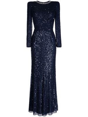 Jenny Packham Macelline sequin-embellished gown - Blue