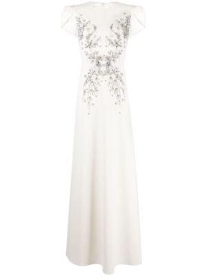 Jenny Packham Maya crystal-embellished dress - White