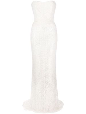 Jenny Packham Mia sequin gathered bridal gown - White