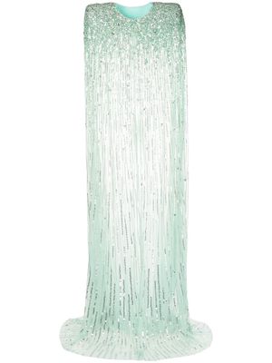 Jenny Packham Midnight embellished cape gown - Green