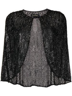 Jenny Packham Mimis sequin-embellished cape - Black