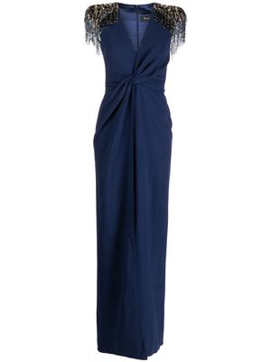 Jenny Packham Nyra bead-embellished gown - Blue