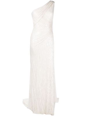 Jenny Packham Oline one-shoulder sequinned dress - White