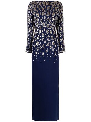 Jenny Packham Oxalis sequin-embellished dress - Blue