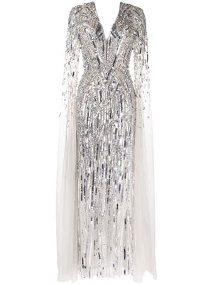 Jenny Packham Planelto crystal-embellished gown - Grey