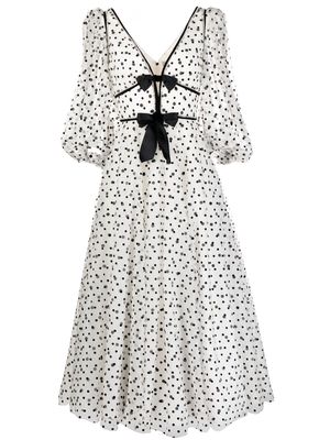 Jenny Packham Purdy bow-detailed midi dress - White