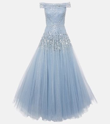 Jenny Packham Sirena embellished tulle gown