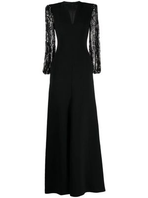 Jenny Packham The Swan crystal-embellished gown - Black